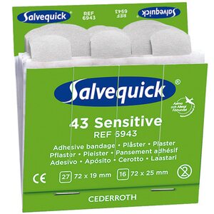 Kuitukangaslaastari herkälle iholle Salvequick 6 x 43 kpl/ras