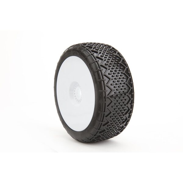 Beta Beta Volante 1/8 Buggy Tires w/White Wheels (Soft) (2) (GLUED)